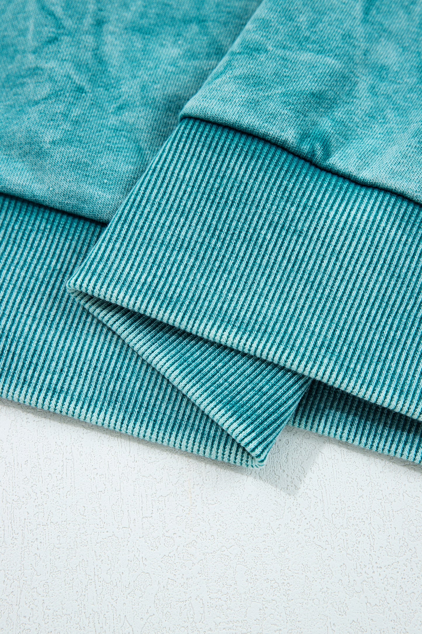 Sea Green saved by grace Letter Embroidery Mineral Wash Loose Sweatshirt