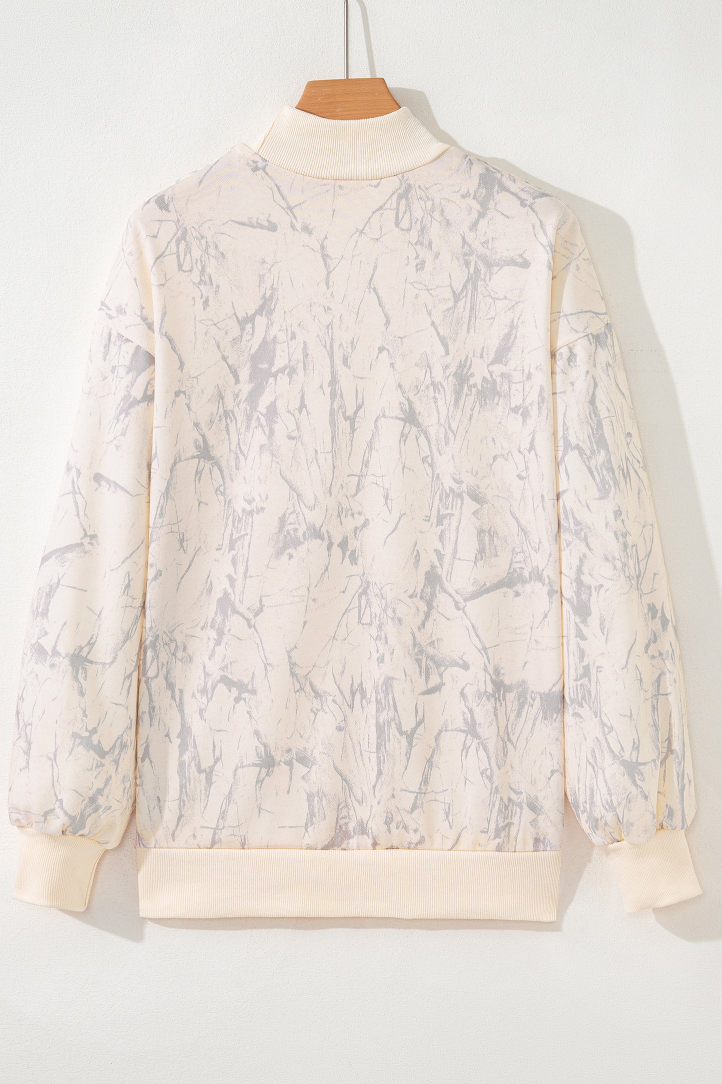 Khaki Camo Mock Neck Baggy Sweatshirt