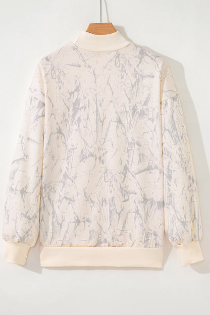 Khaki Camo Mock Neck Baggy Sweatshirt