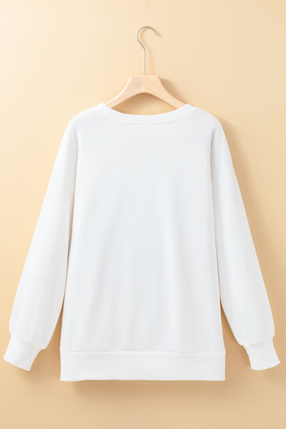 White Tinsel Game Day Drop Shoulder Graphic Sweatshirt