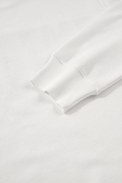 White FOOTBALL 3D Letter Graphic Crew Neck Sweatshirt