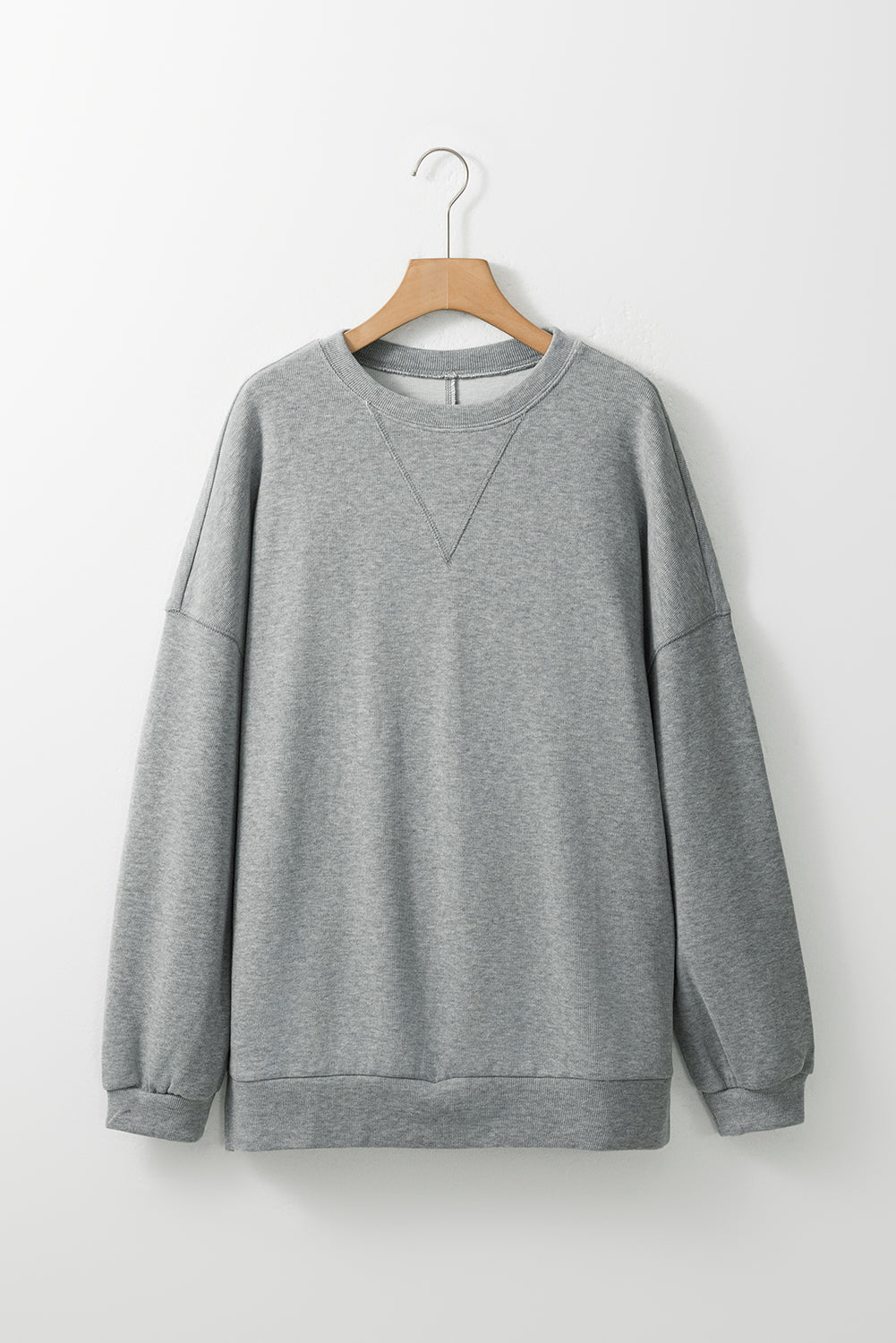 Medium Grey Side Split Drop Shoulder Oversized Sweatshirt