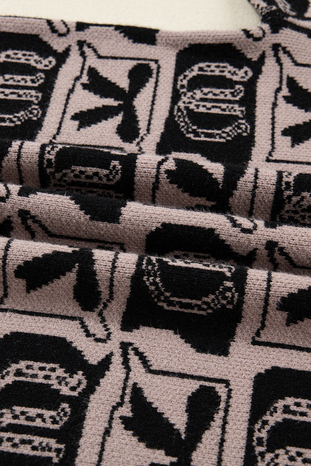 Black Bows & Horseshoes Pattern Western Fashion Print Sweater