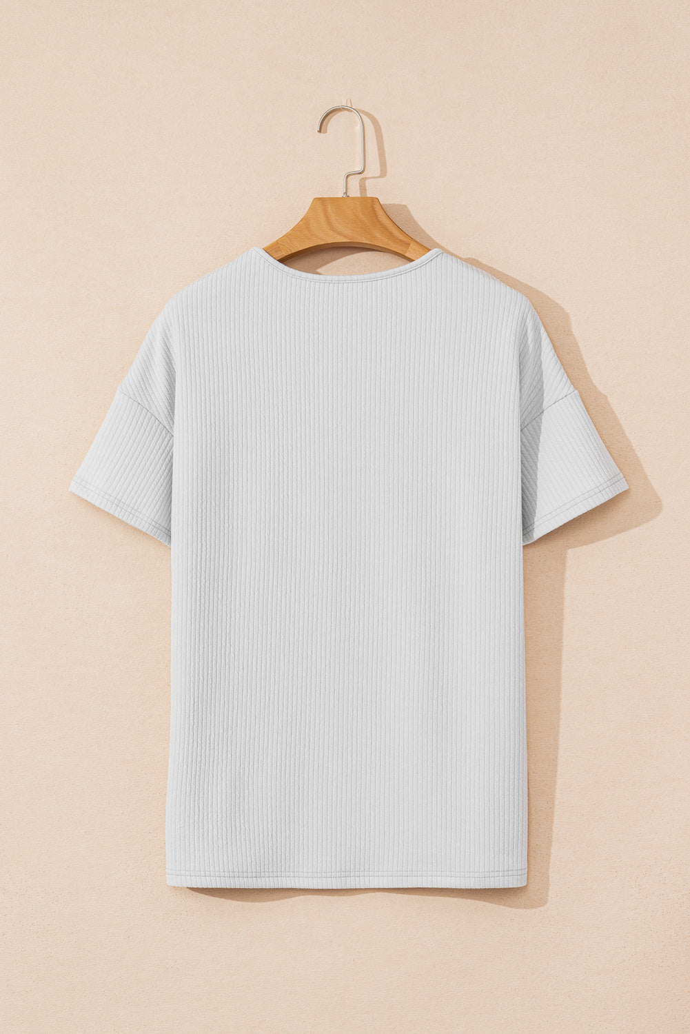Light Grey Textured Loose T Shirt