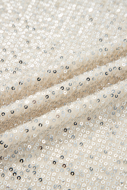 Jet Stream Sequin Hooded Long Sleeve Top