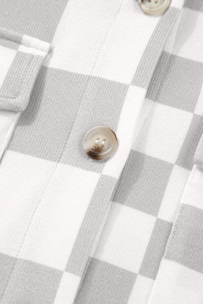 Khaki Checkered Buttoned Down Casual Western Jacket