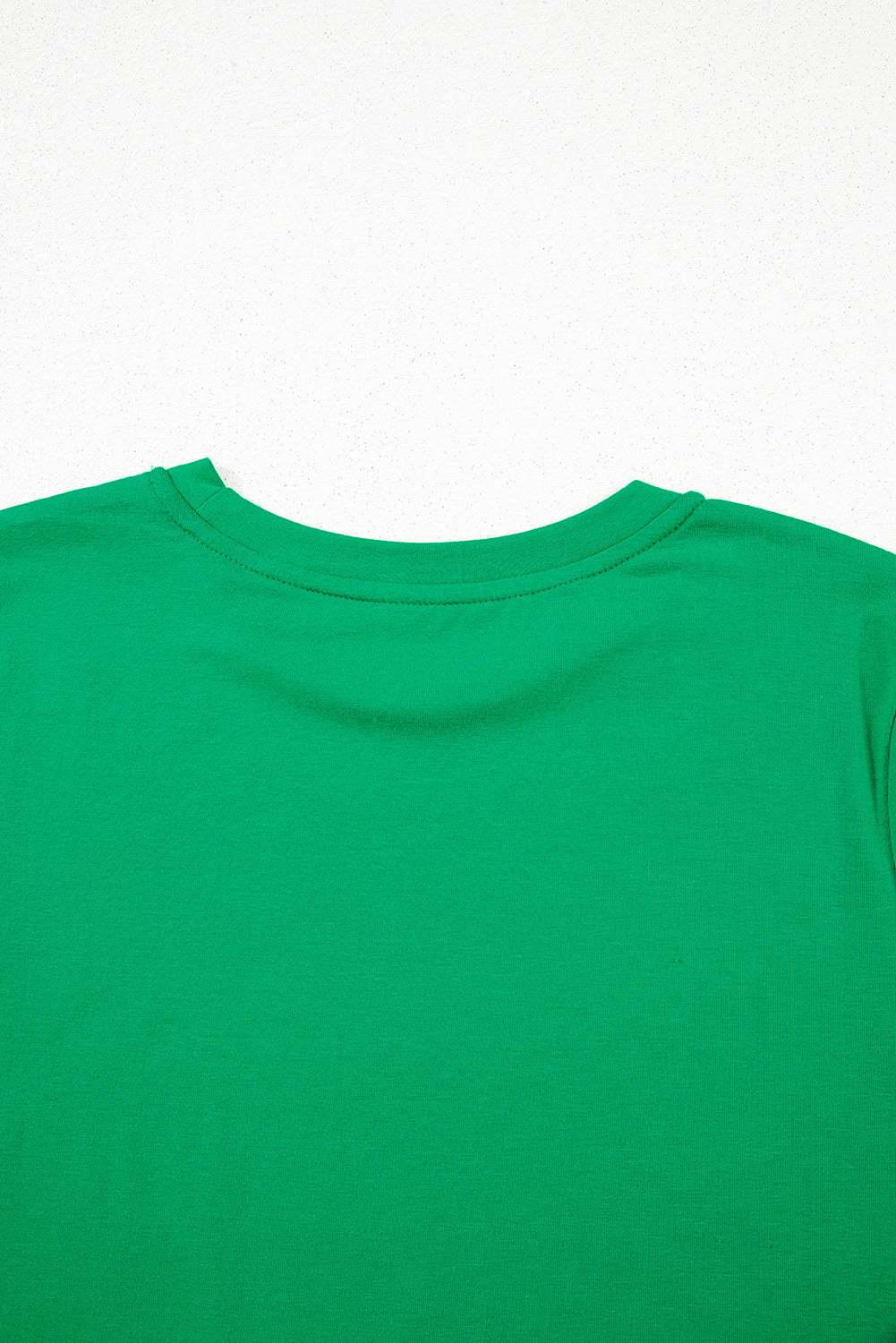 Bright Green Casual Plain Crew Neck Tee