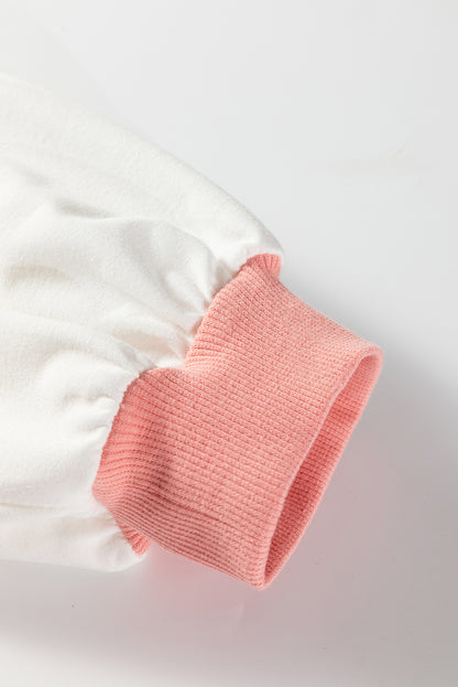 Red Stripe Color Block Patchwork Seam Detail Plus Size Sweatshirt