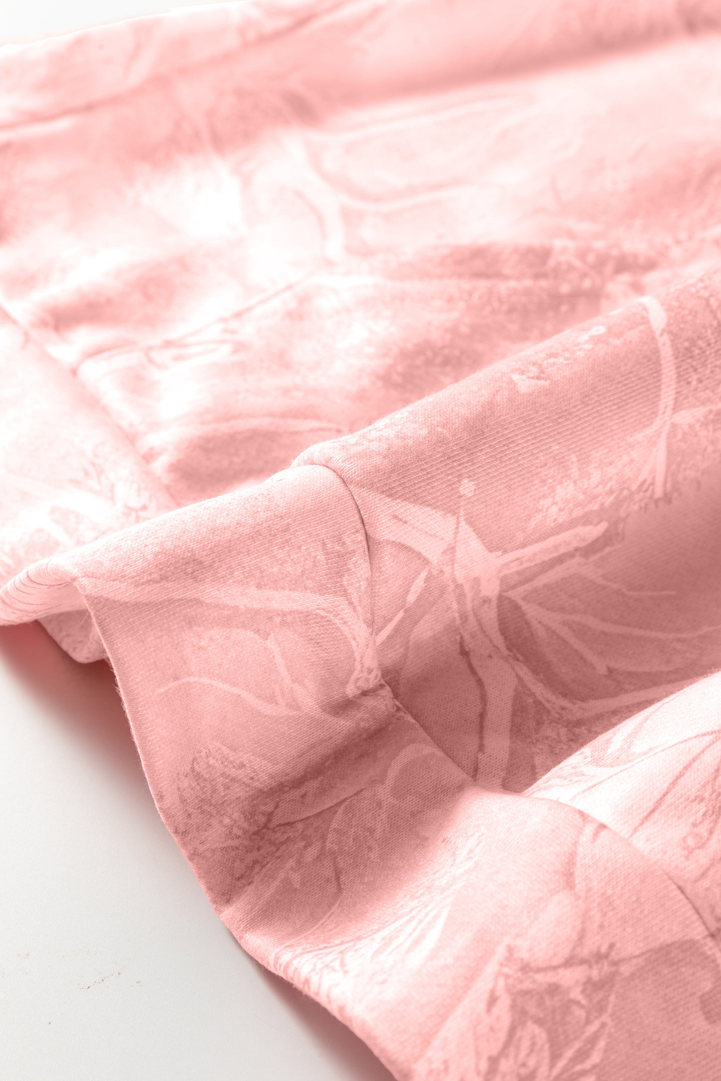 Light Pink Camouflage Woodland Print Oversized Sporty Hoodie