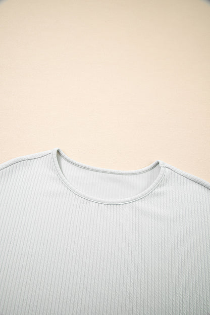 Light Grey Textured Loose T Shirt