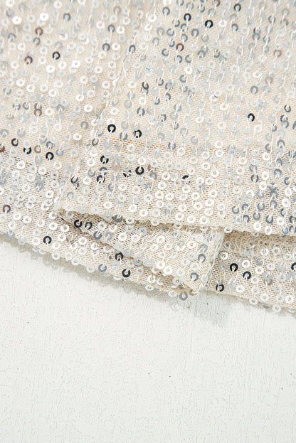 Jet Stream Sequin Hooded Long Sleeve Top