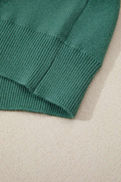 Blackish Green HO HO HO MERRY CHRISTMAS Drop Shoulder Loose Sweater