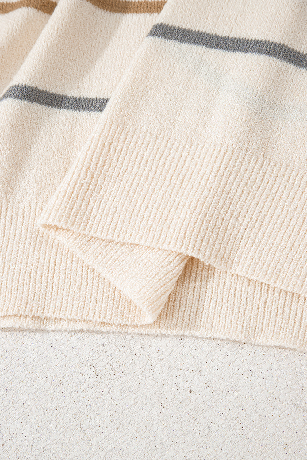 Multicolour Striped Drop Shoulder Plus Sweater