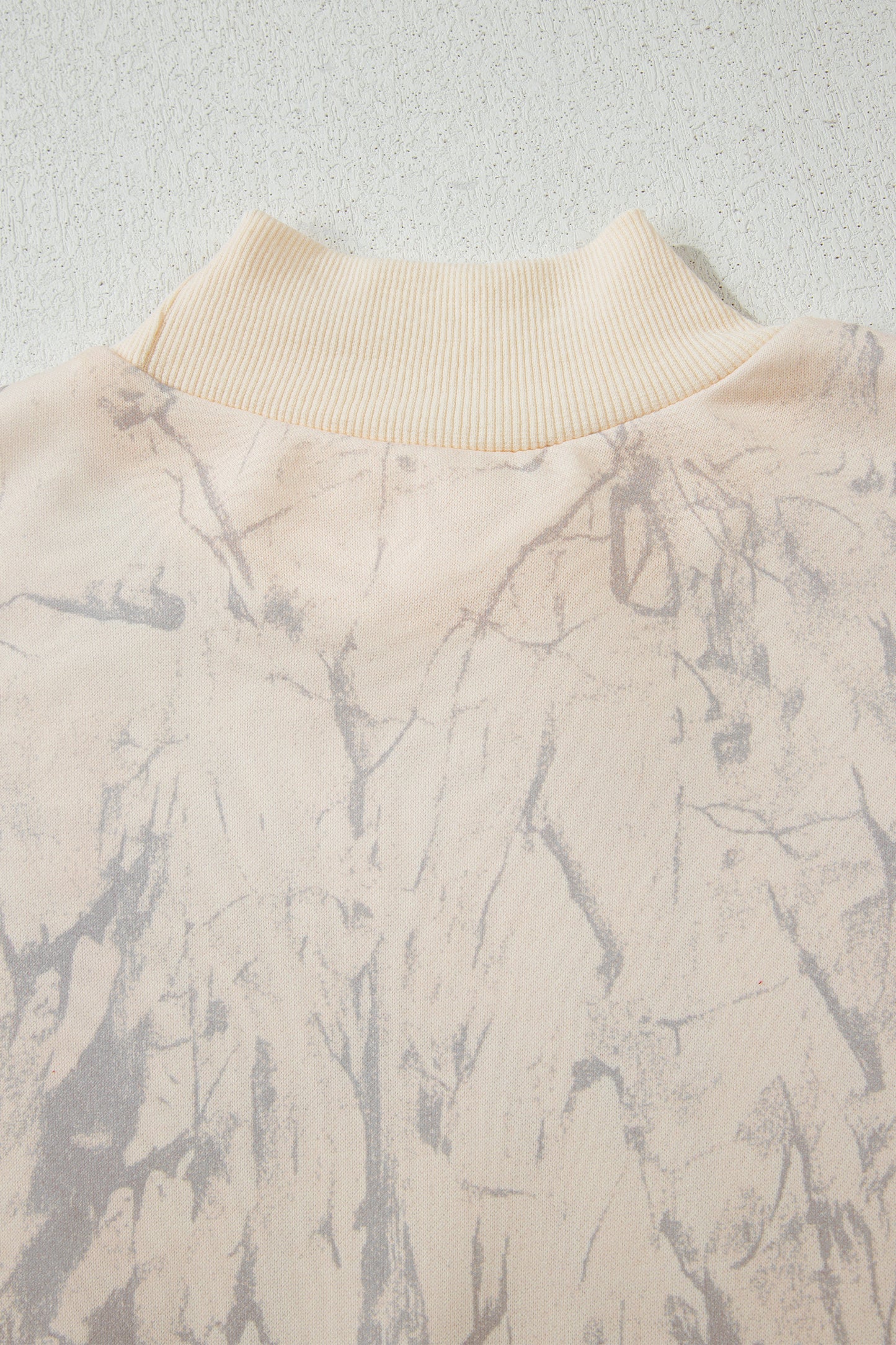 Khaki Camo Mock Neck Baggy Sweatshirt