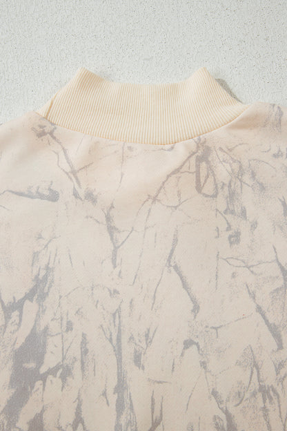 Khaki Camo Mock Neck Baggy Sweatshirt