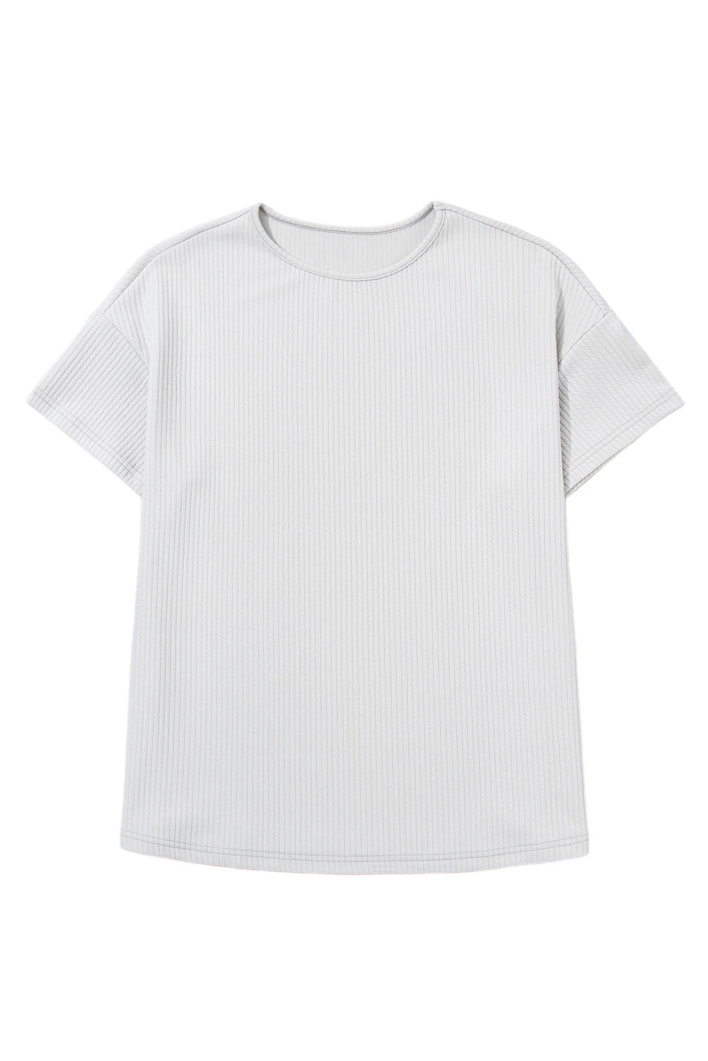 Light Grey Textured Loose T Shirt