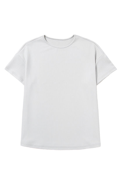 Light Grey Textured Loose T Shirt