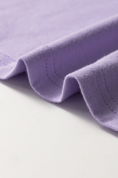 Wisteria Casual Plain Crew Neck Tee