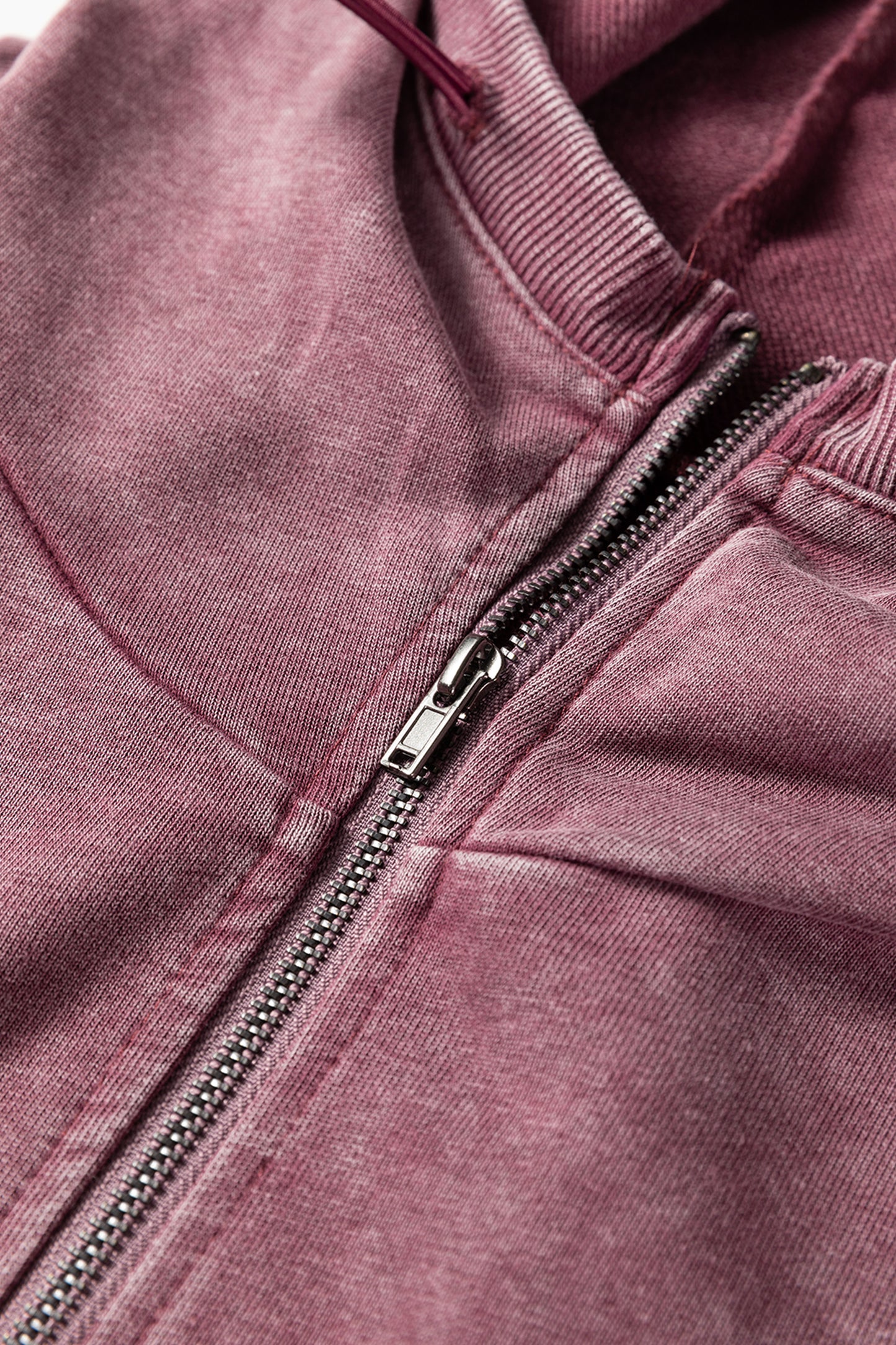 Wild Ginger Half Zip Kangaroo Pocket Mineral Wash Baggy Hoodie