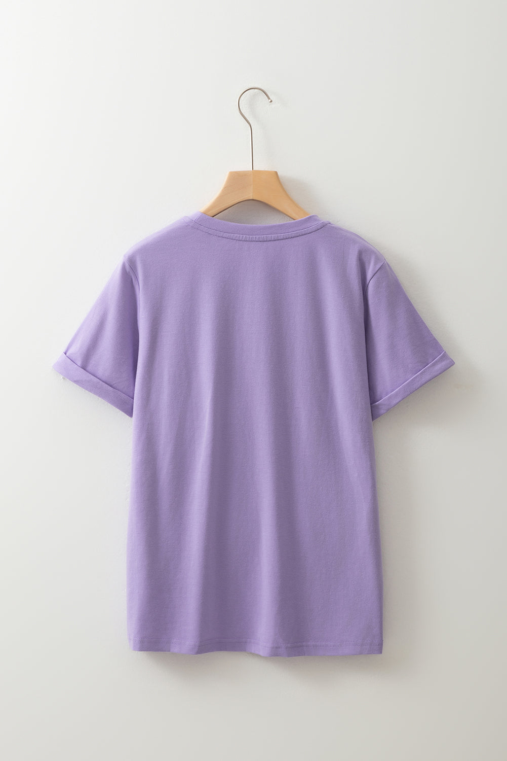 Wisteria Casual Plain Crew Neck Tee