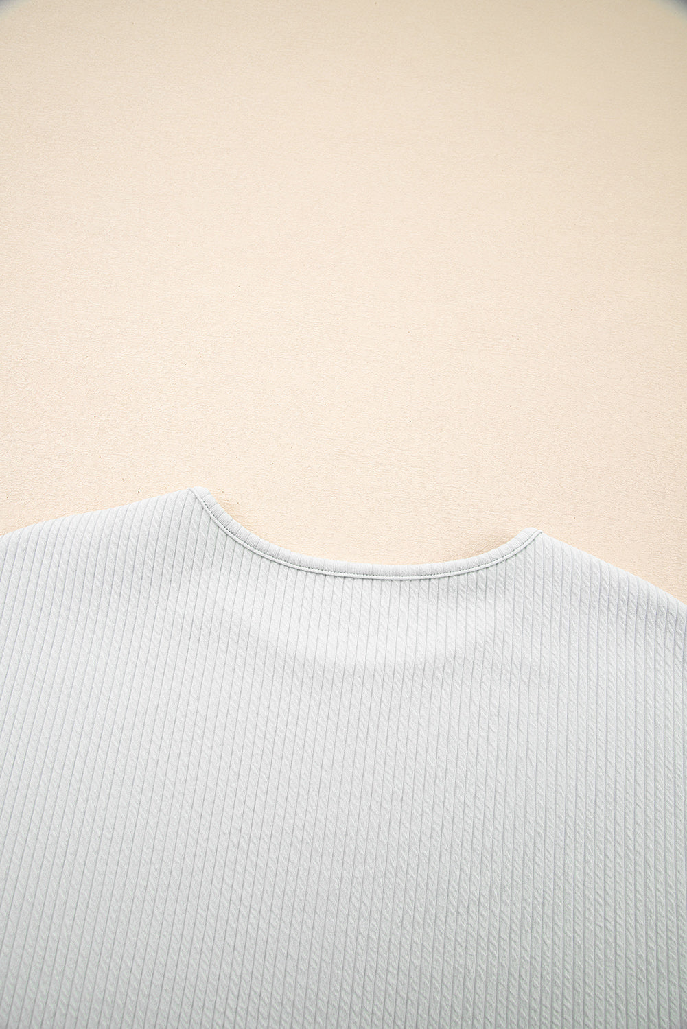Light Grey Textured Loose T Shirt