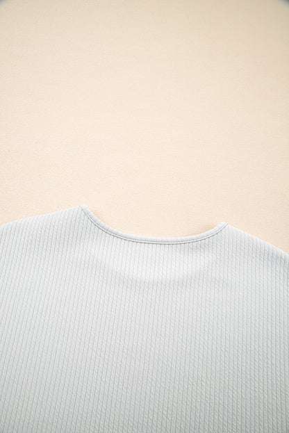 Light Grey Textured Loose T Shirt